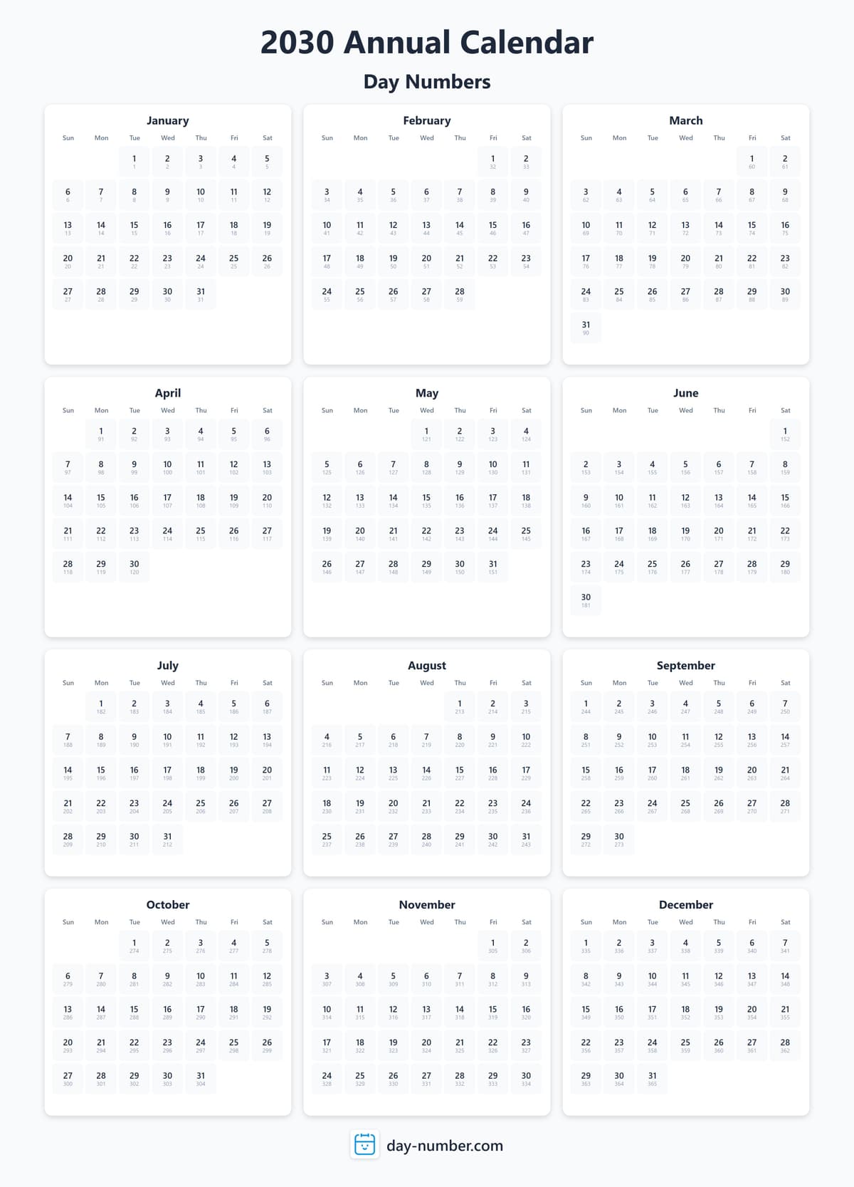 View 2030 complete day number calendar - Track yearly progress 2030-day-numbers-Calendar-en-bg-Dwhite-day-number